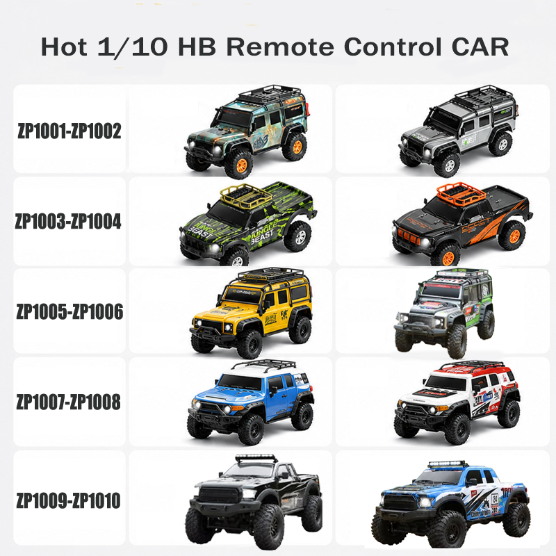 Hot Wheels Car Monster Trucks - Hot 1/10 HB ZP1001-ZP1010 Telecomandato Scala